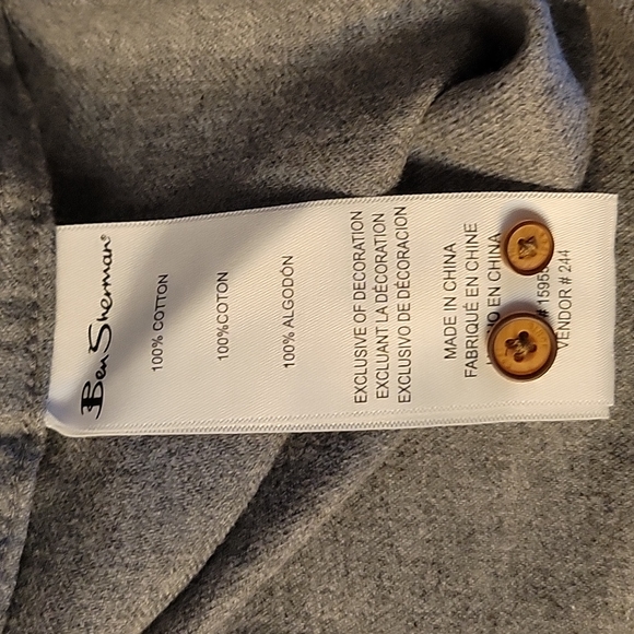 BEN SHERMAN MEN' LONG SLEEVE SHIRT GRAY SIZE M - Picture 14 of 15